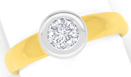 Foto 2 - Brillant-Diamant-Ring 0,57 Wesselton Gelbgold-Weißgold, R1377