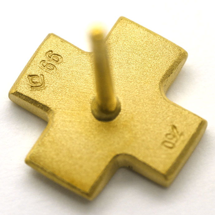 Foto 2 - Bunz Ohrstecker in Form eines Kreuzes in 750er Gelbgold, R4216