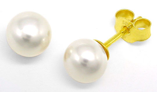 Foto 1 - Top Gelbgold-Ohrstecker, Traumhafte Perlen! 14Karat/585, S0916