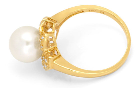 Foto 3 - Spitzen Südseeperlen Ring, 17 Diamanten 18K Gold, S4741