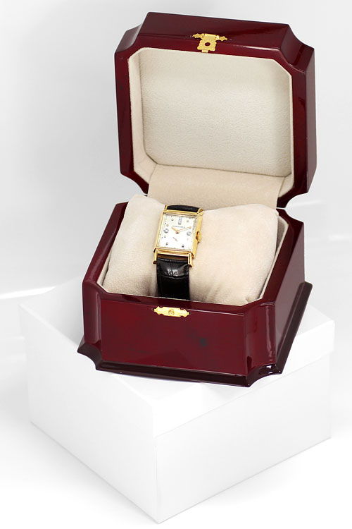 Foto 5 - Longines Vintage Armbanduhr Diamantzifferblatt Gelbgold, U2298